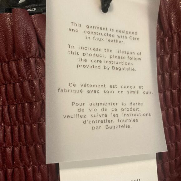 NWT 7 For All Mankind Vegan Faux Leather Smocked Dress Small Victorian Small - Picture 11 of 13